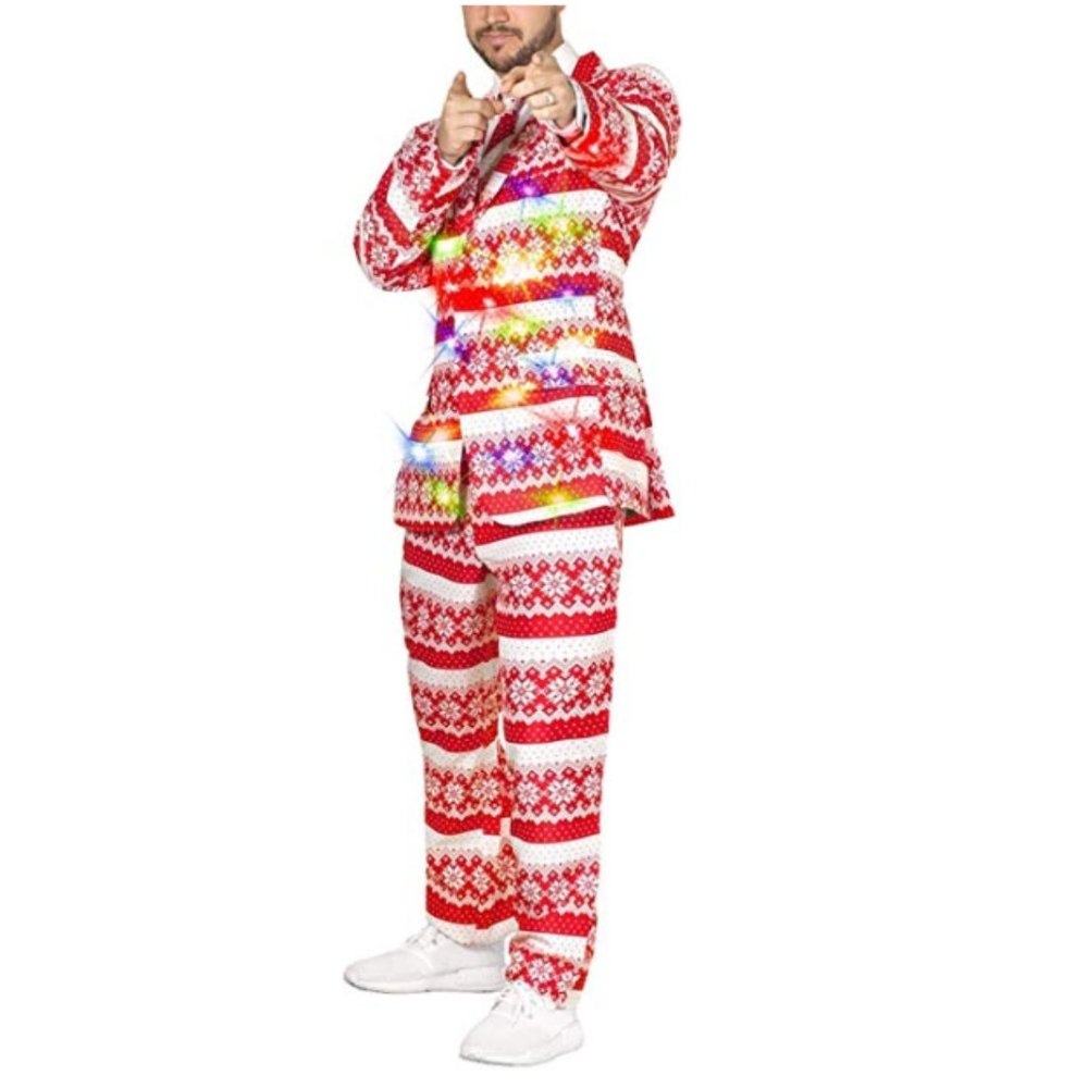 Ugly Christmas Mens' 3pc LED Light Up Suit